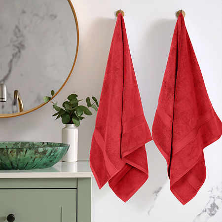 Superior Madison Collection | 100% Egyptian Cotton 2-pc. Quick Dry Bath Towel In Red