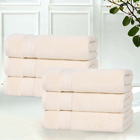 Superior Belmont Collection | 100% Cotton 6-pc. Solid Hand Towel In Sand