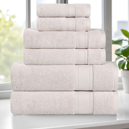 Superior Belmont Collection | 100% Cotton 6-pc. Quick Dry Solid Bath Towel Set In Silver