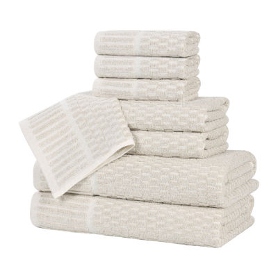 SUPERIOR® Juno Collection | 80% Cotton 20% Viscose 8-pc. Quick Dry Solid Bath Towel Set