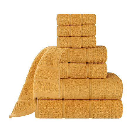 Superior Napa Collection | 100% Cotton 8-pc. Quick Dry Solid Bath Towel Set In Yellow