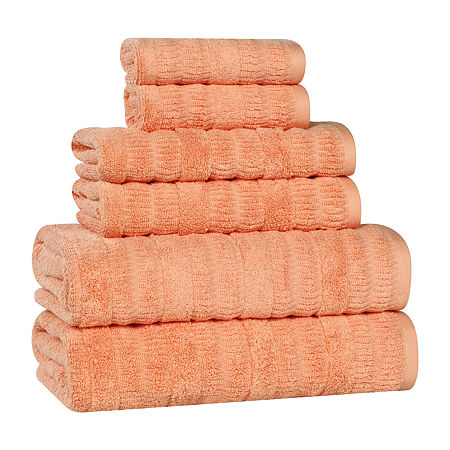 Superior Mika Collection | 80% Cotton 20% Viscose 6-pc. Quick Dry Solid Bath Towel Set In Pink