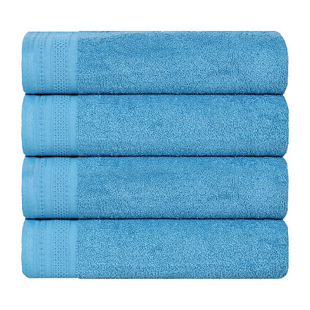 Superior Honeycomb Collection | 100% Combed Cotton 4-pc. Quick Dry Bath Towel In Blue