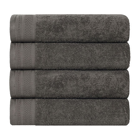 Superior Honeycomb Collection | 100% Combed Cotton 4-pc. Quick Dry Bath Towel In Gray