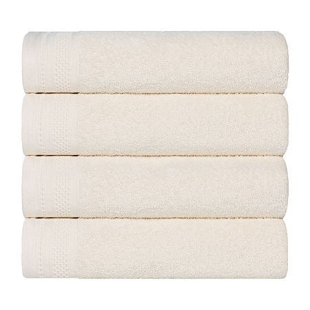 Superior Honeycomb Collection | 100% Combed Cotton 4-pc. Quick Dry Bath Towel In White