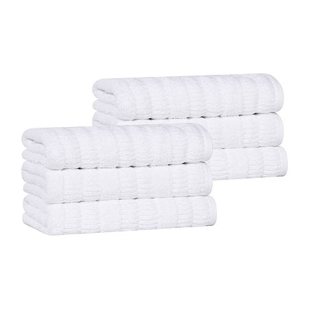 Superior Mika Collection | 80% Cotton 20% Viscose 6-pc. Solid Hand Towel In White