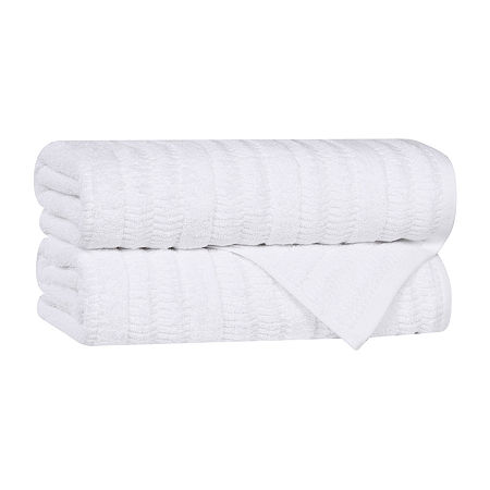 Superior Mika Collection | 80% Cotton 20% Viscose 2-pc. Quick Dry Bath Towel In White