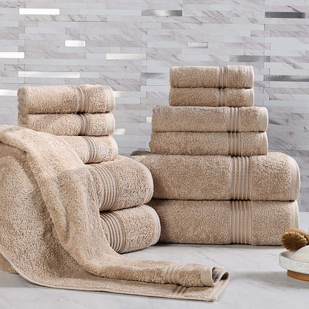 Superior Heritage Collection | 100% Egyptian Cotton 12-pc. Quick Dry Solid Bath Towel Set In Sand