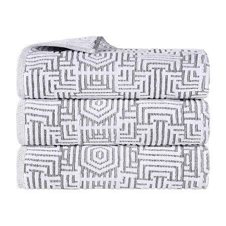 Superior Jasper Collection | 100% Cotton 2-pc. Quick Dry Jacquard Bath Towel In Black