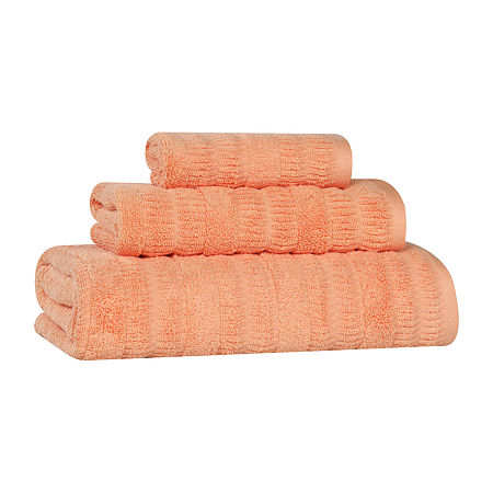 Superior Mika Collection | 80% Cotton 20% Viscose 3-pc. Quick Dry Solid Bath Towel Set In Pink