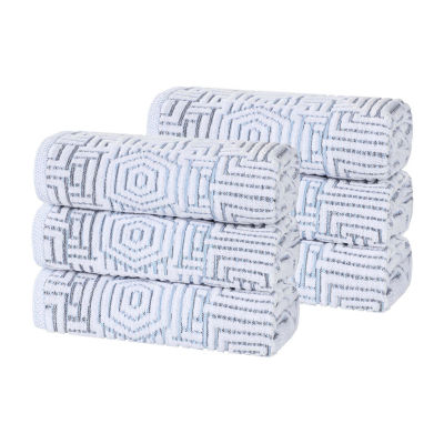 SUPERIOR® Jasper Collection | 100% Cotton 6-pc. Geometric Hand Towel