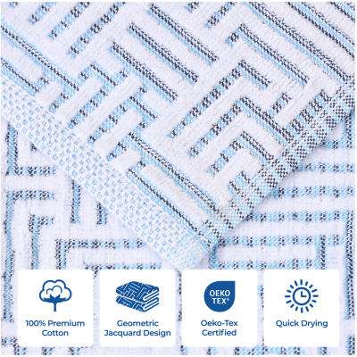 SUPERIOR® Jasper Collection | 100% Cotton 6-pc. Geometric Hand Towel