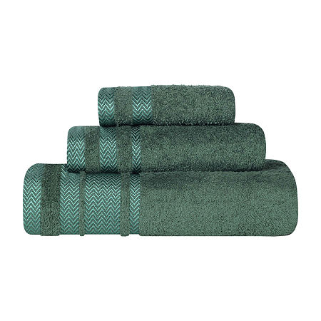 Superior Hays Collection | 100% Cotton 3-pc. Quick Dry Solid Bath Towel Set In Green