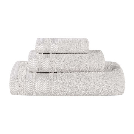 Superior Hays Collection | 100% Cotton 3-pc. Quick Dry Solid Bath Towel Set In Silver