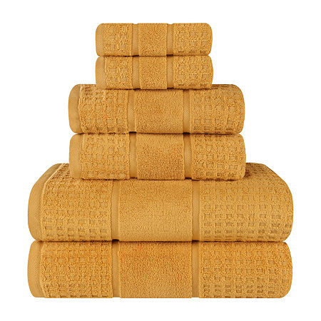 Superior Napa Collection | 100% Cotton 6-pc. Quick Dry Solid Bath Towel Set In Yellow