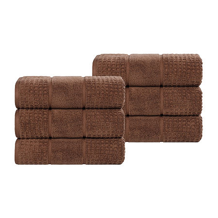 Superior Napa Collection | 100% Cotton 6-pc. Solid Hand Towel In Brown