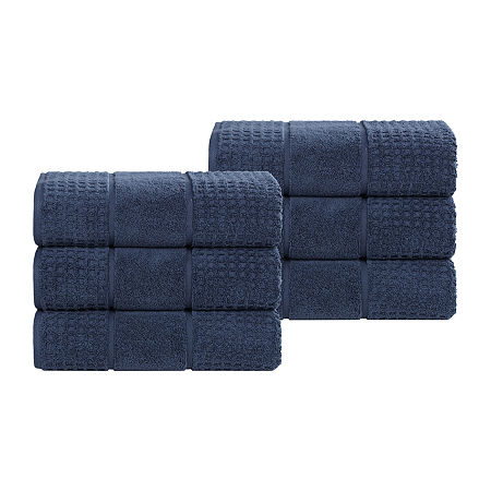 Superior Napa Collection | 100% Cotton 6-pc. Solid Hand Towel In Blue