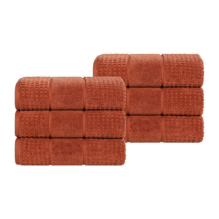 Superior Napa Collection | 100% Cotton 6-pc. Solid Hand Towel In Orange