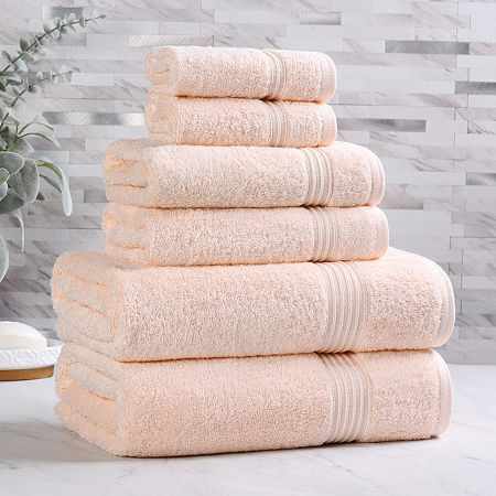 Superior Heritage Collection | 100% Egyptian Cotton 6-pc. Quick Dry Solid Bath Towel Set In Pink