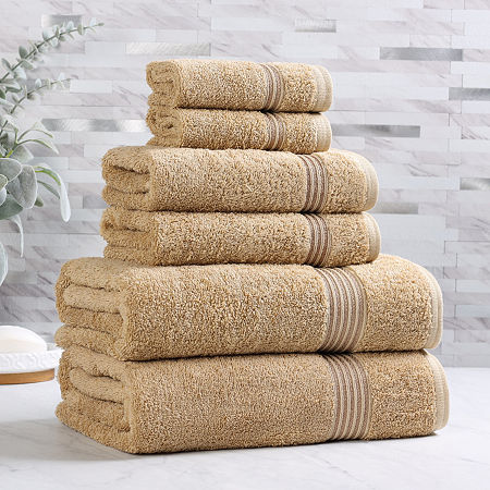 Superior Heritage Collection | 100% Egyptian Cotton 6-pc. Quick Dry Solid Bath Towel Set In Sand