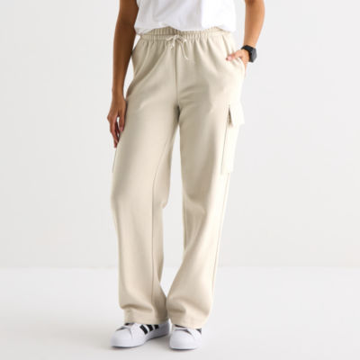 adidas Womens Straight High Rise Slim Fit Fleece Sweatpant