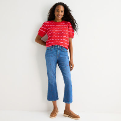 St. John's Bay Womens High Rise Skinny Fit Cropped Jean