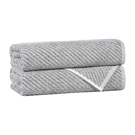 Superior Amlia Collection | 80% Cotton 20% Viscose 2-pc. Quick Dry Bath Towel In Black
