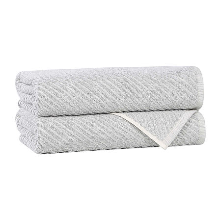 Superior Amlia Collection | 80% Cotton 20% Viscose 2-pc. Quick Dry Bath Towel In Silver