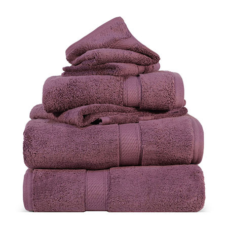Superior Madison Collection | 100% Egyptian Cotton 6-pc. Quick Dry Solid Bath Towel Set In Purple