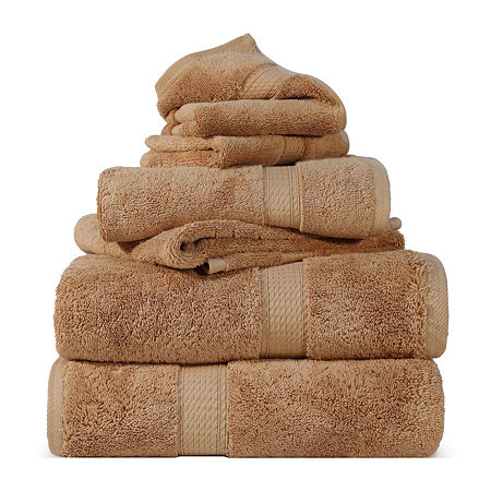 Superior Madison Collection | 100% Egyptian Cotton 6-pc. Quick Dry Solid Bath Towel Set In Orange