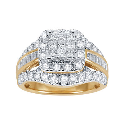 2 CT.T.W. Natural Diamond 14K Yellow Gold Multi-Top Ring