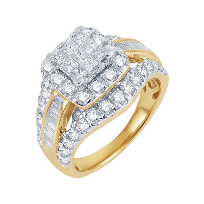 2 CT.T.W. Natural Diamond 14K Yellow Gold Multi-Top Ring