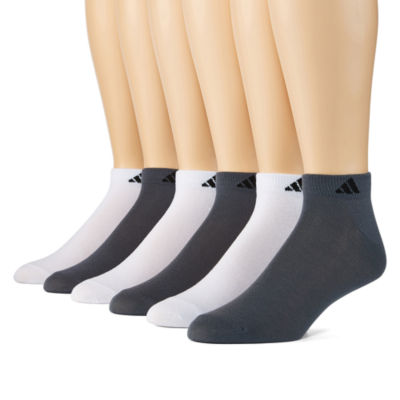 adidas Superlite 6 Pair Low Cut Socks Mens, Color White Gray JCPenney