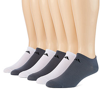 adidas 6 Pair Superlite No Show Socks-Mens-JCPenney, Color: White Black Onyx