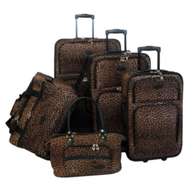 American Flyer Animal Print 5-pc. Luggage Set, Color: Leopard - JCPenney