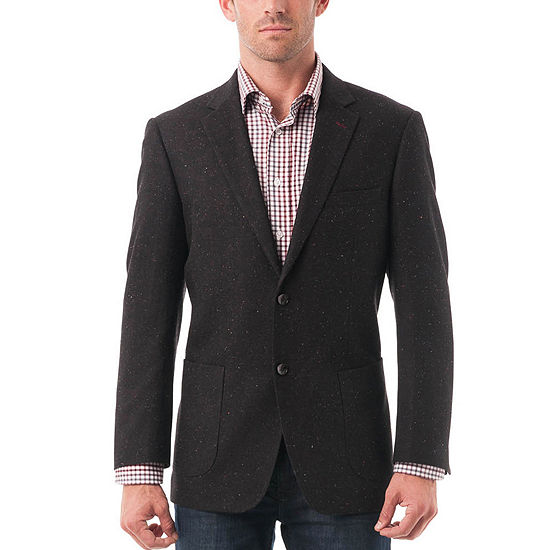 Men's Wool-blend Textured BlazerVerno Suit Jacket, Color: Black - JCPenney