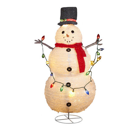 Kurt Adler 48 Snowman Lighted Lawn Décor, One Size, White