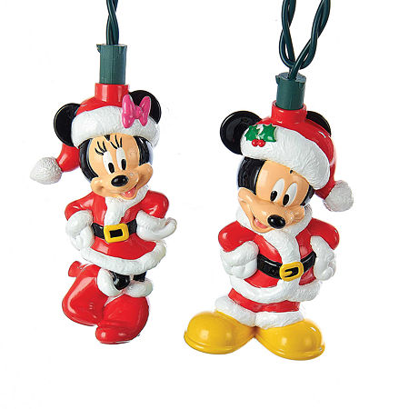 Kurt Adler Disney Mickey And Minnie Mouse Light Set, One Size, Red