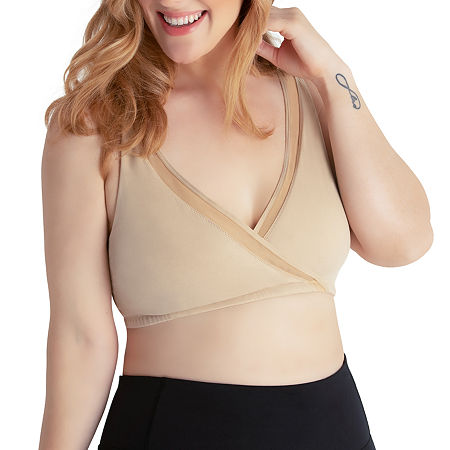 Leading Lady The Charlene - Seamless Comfort Crossover With Mesh- 5511, X-large, Beige