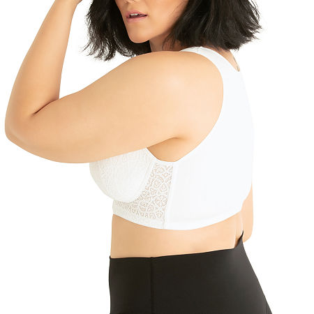 Leading Lady The Lora - Back Smoothing Lace Front-Closure Bra- 5531, B, White