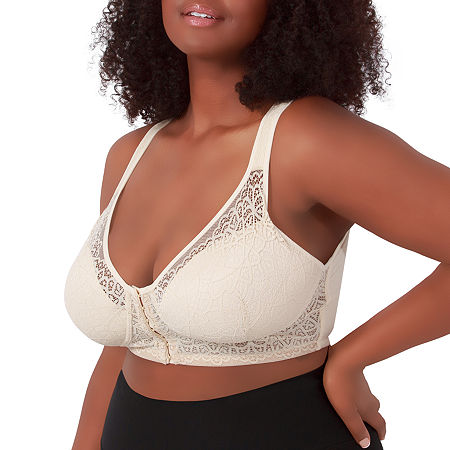 Leading Lady The Lora - Back Smoothing Lace Front-Closure Bra- 5531, B, Beige