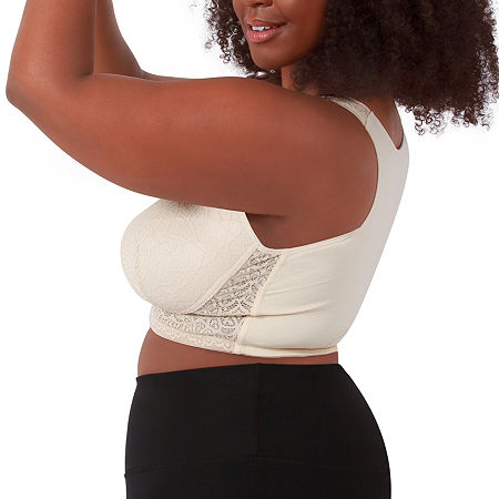 Leading Lady The Lora - Back Smoothing Lace Front-Closure Bra- 5531, B, Beige