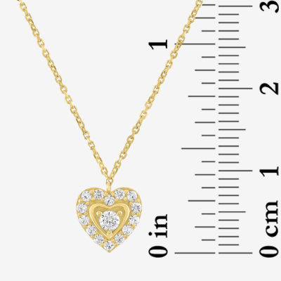 G-H / Si2-I1) Womens 1/ CT. T.W. Lab Grown White Diamond 10K White Gold Heart Pendant Necklace