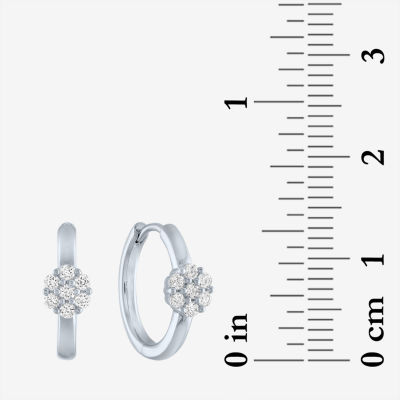 Diamond Blossom (G-H / Si2-I1) Womens 1/4 CT. T.W. Lab Grown White Diamond Sterling Silver 15mm Hoop Earrings