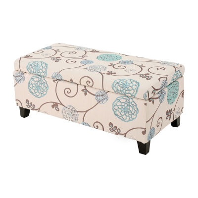 Breanna Tufted Upholstered Floral Ottoman