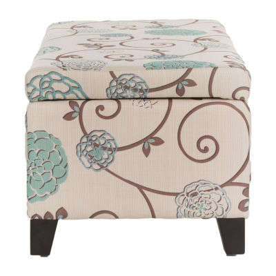 Breanna Tufted Upholstered Floral Ottoman