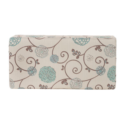 Breanna Tufted Upholstered Floral Ottoman