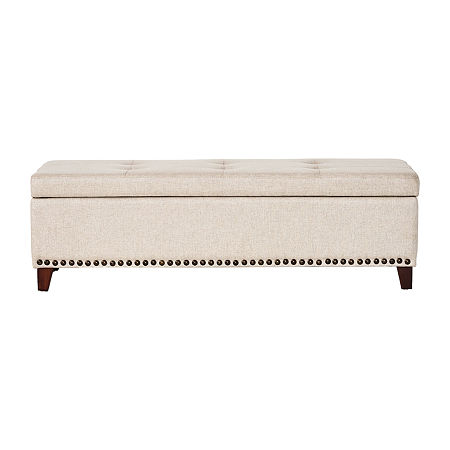 Gavin Upholstered Ottoman, One Size, Beige