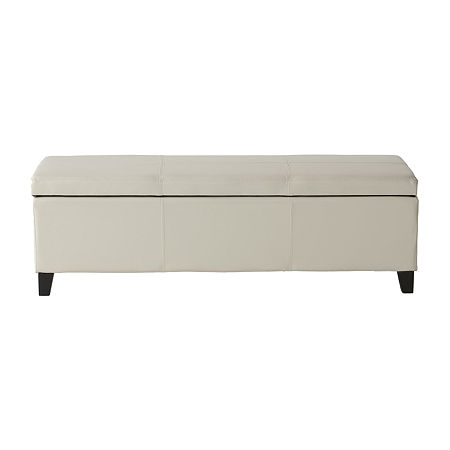 Glouster Upholstered Ottoman, One Size, Beige