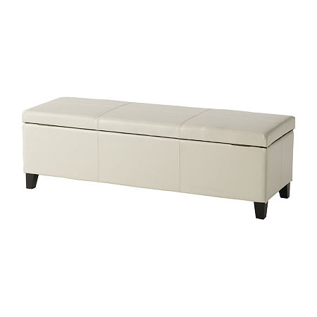 Glouster Upholstered Ottoman, One Size, Beige